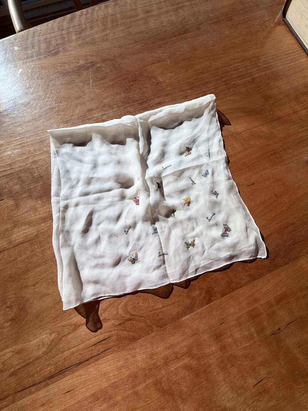Vintage 100% Silk‎ Butterfly Print Scarf